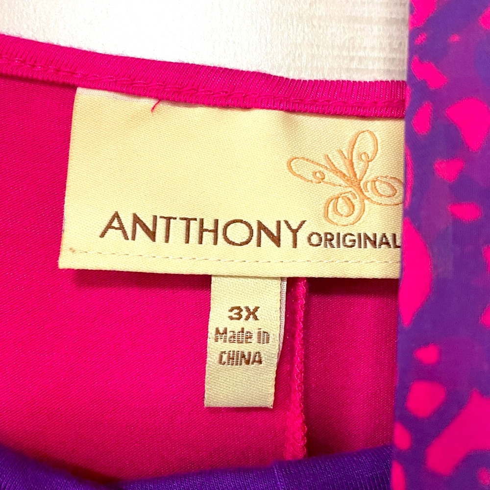 NWT Antthony Originals Pink and Purple Asym Hem Tunics & Matching Scarf 3X Set - Picture 5 of 7